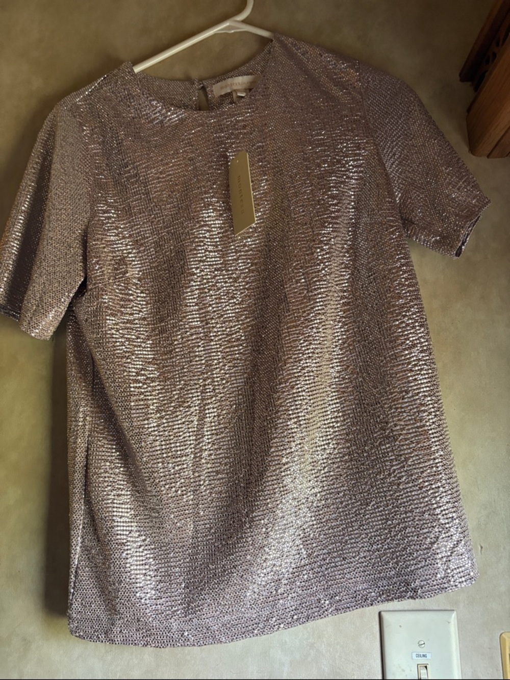 Monteau Shimmery Rose Gold Short Sleeve Tee
